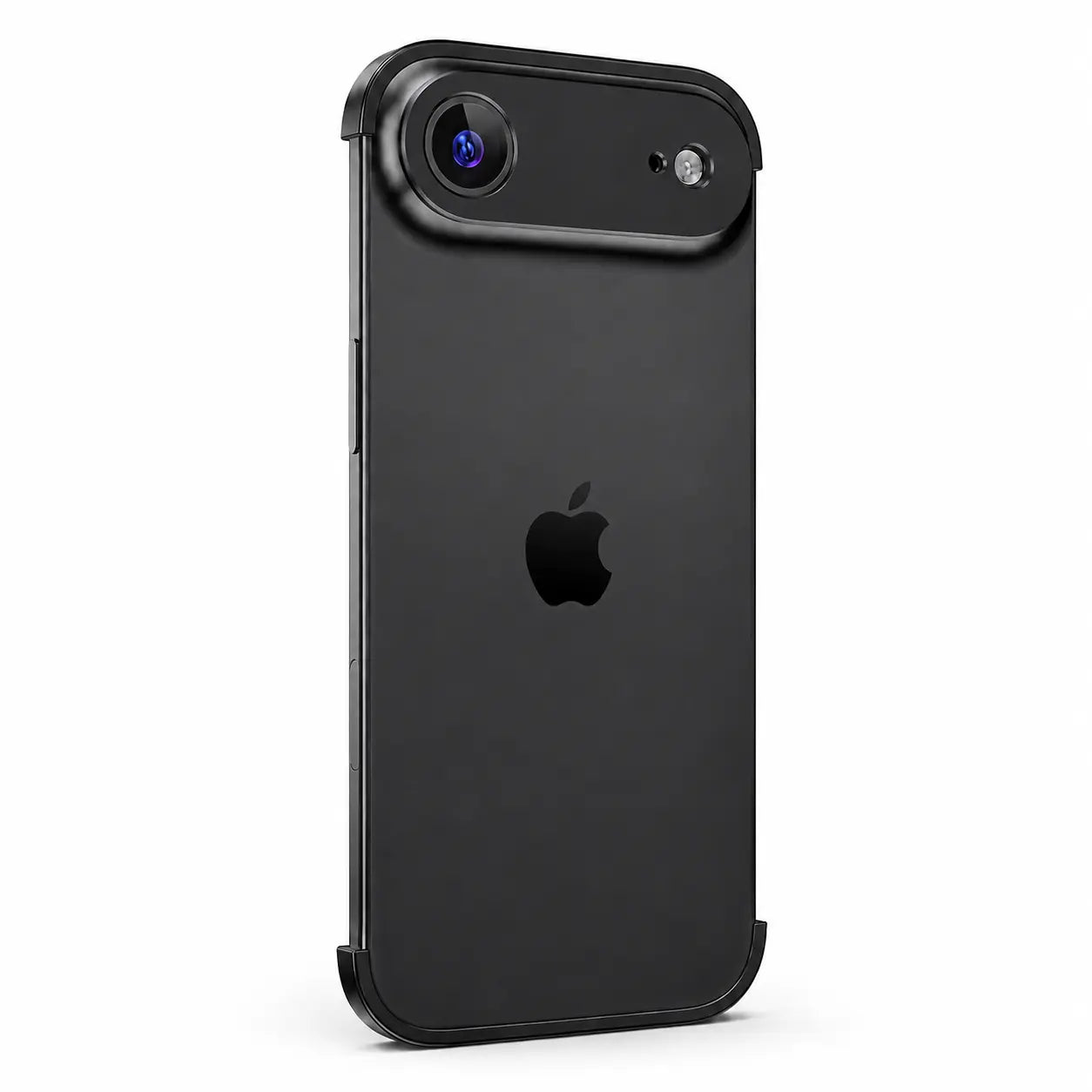 Minimal open-back metal phone bumper #color_Midnight Black