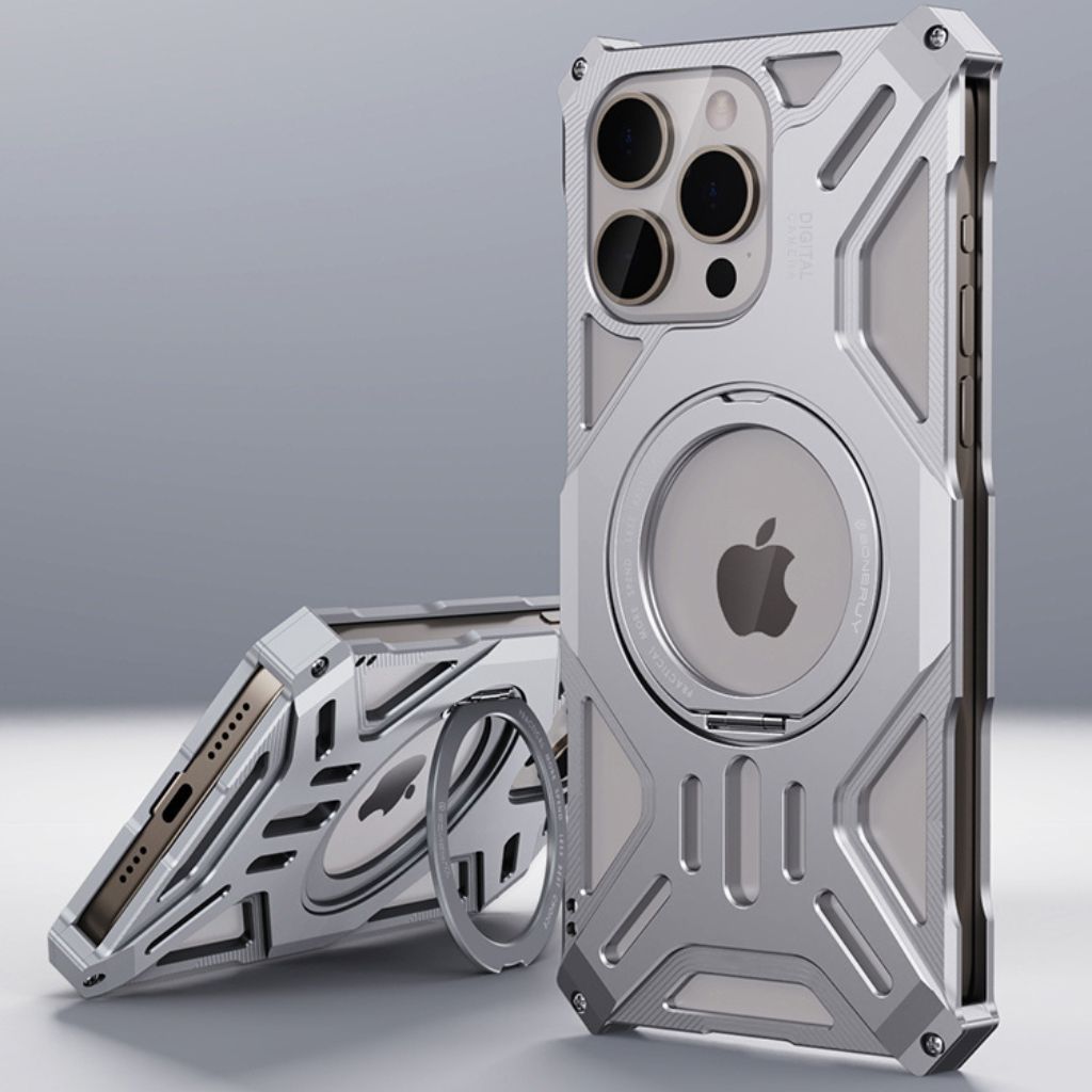 Magnetic Metal Case with Kickstand for iPhone