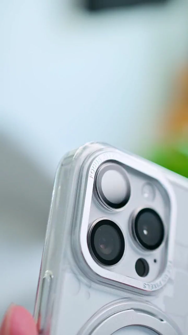 MagCase Stand magnetic iPhone case — close-up of its buttons, edges and protective fit