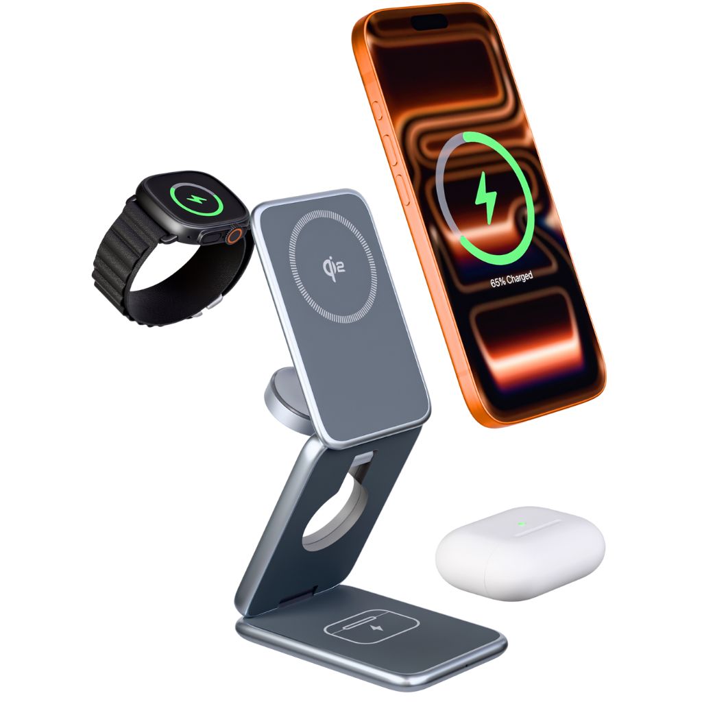 Qi2 3-in-1 Apple Foldable Wireless Charger | MagSafe Travel