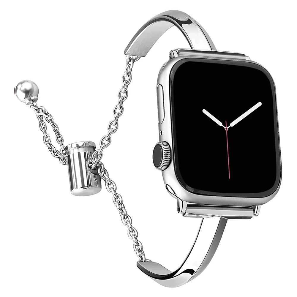 Women's Slim Stainless Steel Link Band for Apple Watch