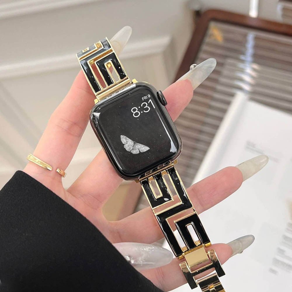 Women’s Square-Link Stainless Steel Apple Watch Band